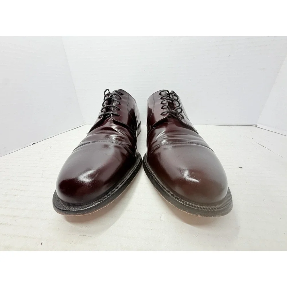 Cole Haan City 841047 Men's 11.5 E Burgundy Leather Cap Toe Derby Dress Shoes